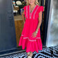 🌟Real good stuff💖Women's Casual Patchwork Ruffled Dress