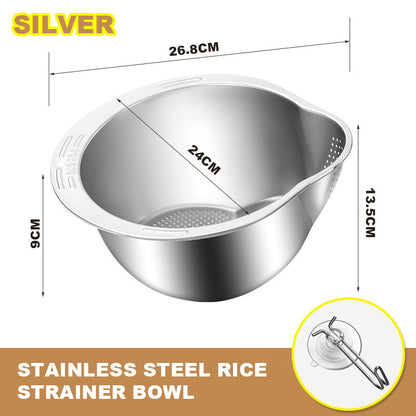 🔥HOT SALE🔥Stainless Steel Rice Strainer Bowl（50% OFF）