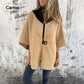 Veste Décontractée avec Col Montant et Demi-Fermeture Éclair pour Femmes🙋‍♀️