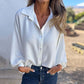 🌷Réduction d'automne 50%🌷Chemise boutonnée élégante de couleur unie pour femmes