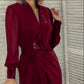 🎅Ventes de Noël anticipées - 50 % de réduction🎄Robe fendue à paillettes à col en V pour femmes