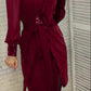 🎅Ventes de Noël anticipées - 50 % de réduction🎄Robe fendue à paillettes à col en V pour femmes