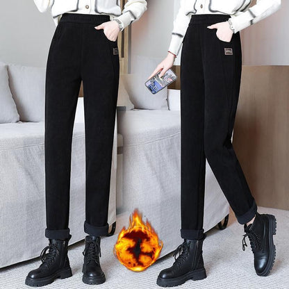 🎁Pantalon chaud à taille haute doublé de polaire pour Frauen❄️🌞