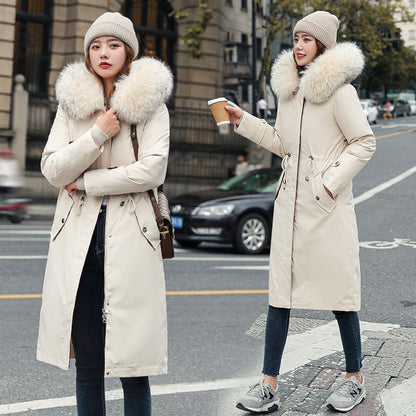 🎁Vente précoce du Black Friday🎁 Manteau d'hiver pour femme avec capuche et col en fourrure, parka décontractée⛄