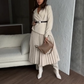 💕Nouveau venu💕Stil et élégant：Robe blazer asymétrique en patchwork avec ceinture🌸