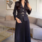 🎄✨Spécial Noël 50% RÉDUCTION🎄Ensemble deux pièces blazer à revers et jupe plissée pour femme 👗(avec ceinture)