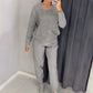 🔥Jusqu'à 50% de réduction!✨Dames Glitter Rhinestone Sweatshirt & Pantalon Casual Ensemble 2 pièces