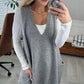 ✨Rabais saisonnier 49%✨👗Gilet pull pour femme avec col en V et poches