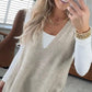 ✨Rabais saisonnier 49%✨👗Gilet pull pour femme avec col en V et poches