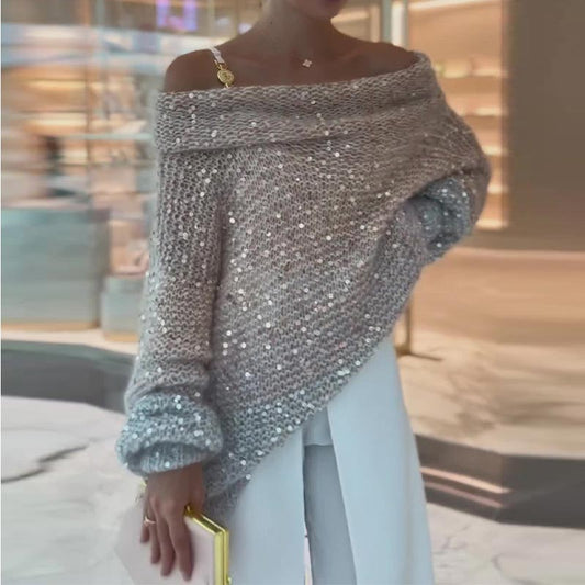 🔥2025 NEW SALES - 50% OFF🔥Pull ample et confortable à épaules dénudées pour femmes