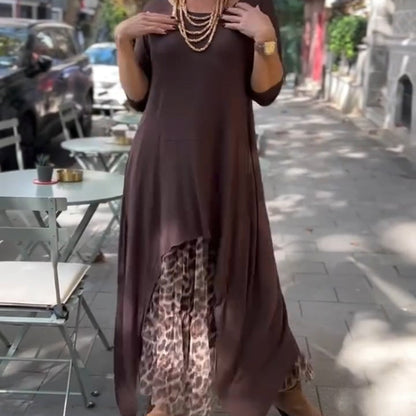 🌸Grande vente 49% de réduction👗🔥Robe décontractée à ourlet irrégulier et à manches longues pour femmes💃