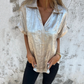 Women's Bronzed Lapel Long Sleeve Shirts