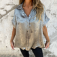Women's Bronzed Lapel Long Sleeve Shirts