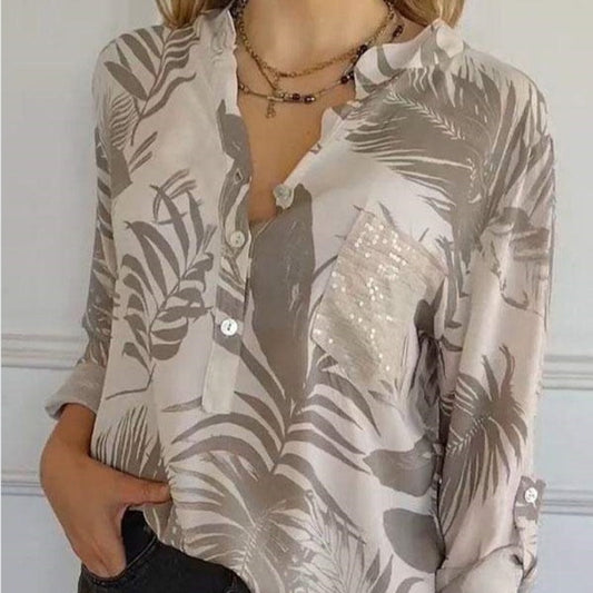 ❤️‍🔥👗Supérieur mode pour femme avec imprimé et col en V