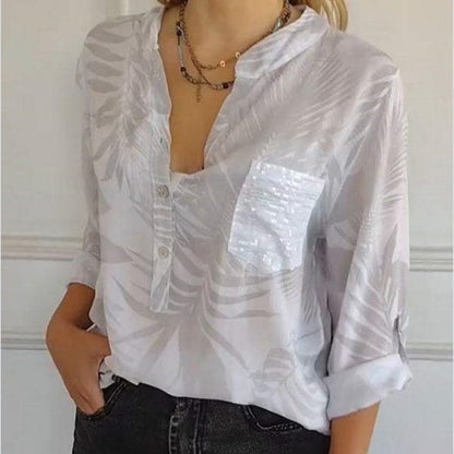 ❤️‍🔥👗Supérieur mode pour femme avec imprimé et col en V