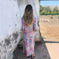 🌸Spring Specials👗🌸 Robe longue bohème à col en V imprimée abstraite pour femme