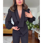 🌸Promotions de printemps🌸 Elégant Top noir perlé et pantalon à large jambe (ensemble de 2 pièces)