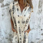 💞50% de réduction💞Classic robe en coton lin imprimé【S-3XL】