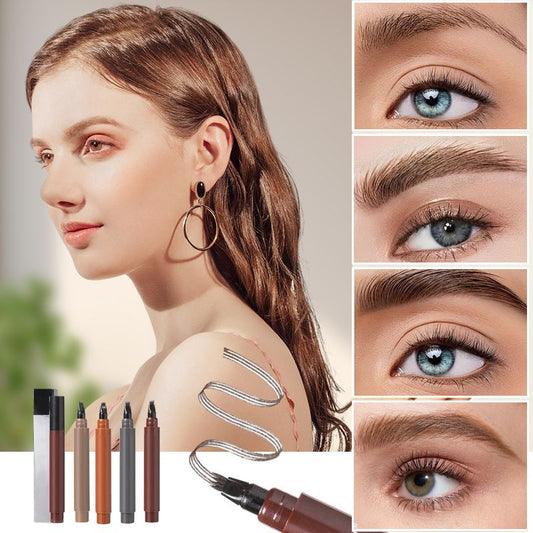💄50% de réduction! 📢Stylo 4 en 1 Waterproof pour Barbe & Sourcils – Tenue 24h, Sans Bavures & 4 Teintes Naturelles 🧔‍♂️👁️