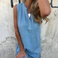 💖Vente limitée 50% OFF💖Robe sans manches pour femme avec col en V et boutonnage