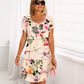 🔥Jusqu'à 50 % de réduction!✨️Robe en cascade à imprimé floral multi-végétal