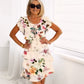 🔥Jusqu'à 50 % de réduction!✨️Robe en cascade à imprimé floral multi-végétal