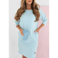 🌸Spécialités Printemps🌸👗Robe col rond manches 3/4 avec poches
