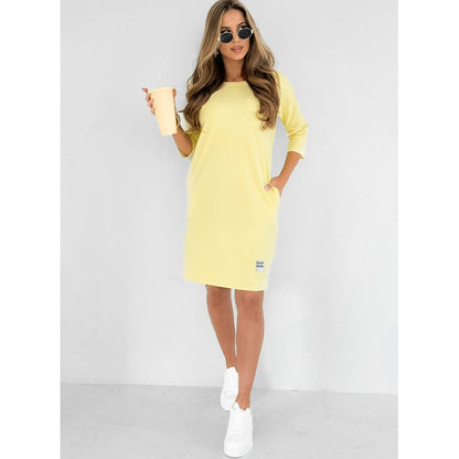 🌸Spécialités Printemps🌸👗Robe col rond manches 3/4 avec poches