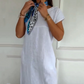 🏖️Soldes d'été 50% de réduction🌼Robe en coton à manches courtes à col rond pour femmes