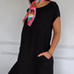 🏖️Soldes d'été 50% de réduction🌼Robe en coton à manches courtes à col rond pour femmes