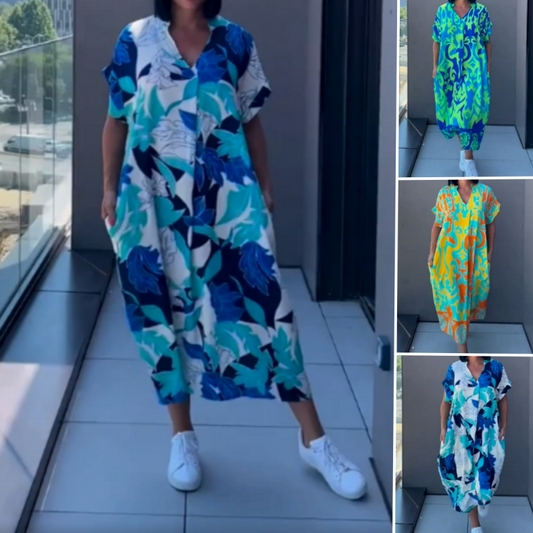 ✨Casual élégant imprimé V - cou robe pour les femmes(🔥51% de réduction)