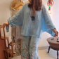 💥Ensemble coton et lin pour femmes - 👗Top ample et pantalon large imprimé