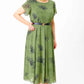 🌸Offres de printemps💐 Femme A-ligne robe midi ceinturée👗