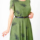 🌸Offres de printemps💐 Femme A-ligne robe midi ceinturée👗