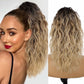 ⏳Réduction limitée de 60% ! 🎁 Extension queue de cheval bouclée 18" – Fibres haute température, double fixation (clip + cordon), volume naturel & confort toute la journée ! 💇‍♀️✨