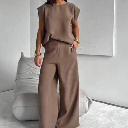 💖Vente limitée 50% OFF💖Ensemble deux pièces T-shirt et pantalon large pour femme👗