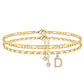 🌟🌹✨ PROMO LIMITÉE -56% ! Bracelet de Cheville Doré Superposé pour Femmes – Pailleté, Réglable & 2 Pièces (Or)