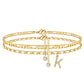 🌟🌹✨ PROMO LIMITÉE -56% ! Bracelet de Cheville Doré Superposé pour Femmes – Pailleté, Réglable & 2 Pièces (Or)