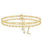 🌟🌹✨ PROMO LIMITÉE -56% ! Bracelet de Cheville Doré Superposé pour Femmes – Pailleté, Réglable & 2 Pièces (Or)