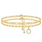 🌟🌹✨ PROMO LIMITÉE -56% ! Bracelet de Cheville Doré Superposé pour Femmes – Pailleté, Réglable & 2 Pièces (Or)