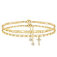 🌟🌹✨ PROMO LIMITÉE -56% ! Bracelet de Cheville Doré Superposé pour Femmes – Pailleté, Réglable & 2 Pièces (Or)