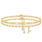🌟🌹✨ PROMO LIMITÉE -56% ! Bracelet de Cheville Doré Superposé pour Femmes – Pailleté, Réglable & 2 Pièces (Or)