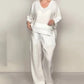 💎54% SUR ENSEMBLE COTON-LIN ! 💎 Haut Asymétrique & Pantalon Large : Élégant, Aéré & Avec Poches 👖🍂