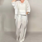💎54% SUR ENSEMBLE COTON-LIN ! 💎 Haut Asymétrique & Pantalon Large : Élégant, Aéré & Avec Poches 👖🍂