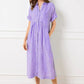 ⏳Réductions temporaires Super-Économies ⏳👗Robe chemisier long rayé col V pour femme