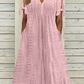 👗 53% DE RÉDUCTION ✨ Robe élégante femme avec décolleté en V et découpes – Taille fluide, respirante & parfaite pour les soirées d’été ou les occasions spéciales 💃