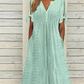 👗 53% DE RÉDUCTION ✨ Robe élégante femme avec décolleté en V et découpes – Taille fluide, respirante & parfaite pour les soirées d’été ou les occasions spéciales 💃