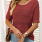 🏆Jusqu'à 50% de réduction !🌷Pull femme manches courtes col rond aspect ajouré et crochet