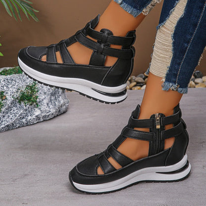 📢📢59 % DE RÉDUCTION !!⏰Sandales compensées confortables et légères avec fermeture éclair latérale