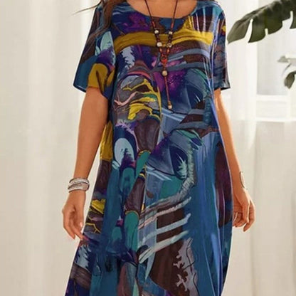 ⏰Limited-time discount🌴Robe fluide aux couleurs tropicales vives💯
